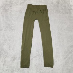 Free to Live Leggings Womens One Size Green Stretch Pull On Activewear‎